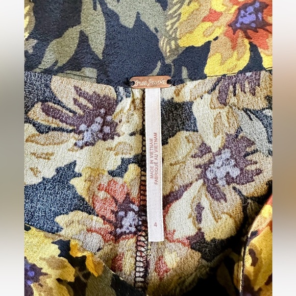 Free People Love Letter Palazzo Wide Leg Floral Print Pant - Picture 10 of 13